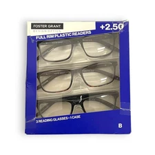 Design Optics by Foster Grant Full Frame Reading Glasses +2.50 3-Pack 1618409