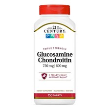 21st Century Glucosamine Chondroitin 750/600mg- Triple Strength, 150 Count 01/28