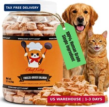 Wild Caught Freeze Dried Salmon Cat & Dog Treats, Omega-3, 2.7oz