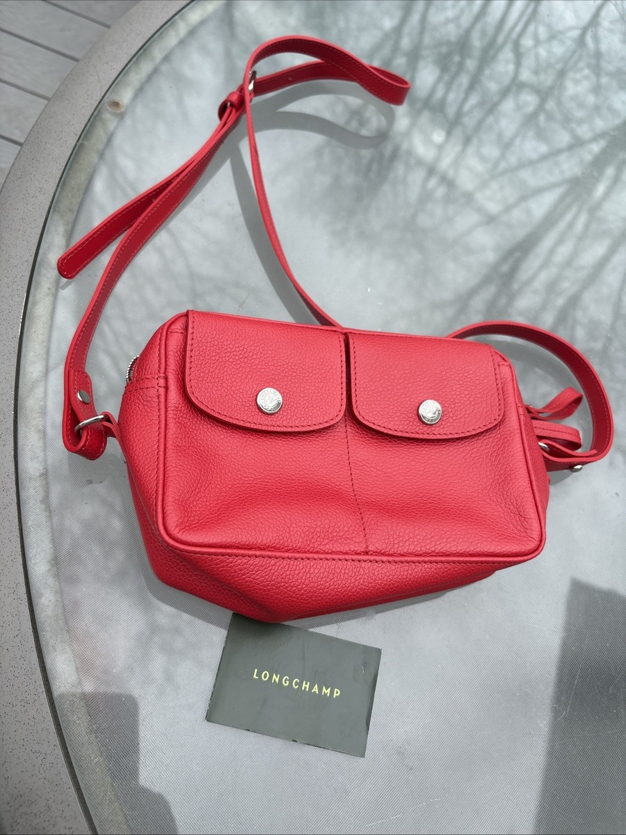 Soft Bright red Longchamp Mini Leather Crossbody Bag 2047087