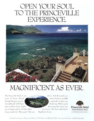 1993 PRINCEVILLE Resort Kauai Magnificent. As Ever. Original PRINT AD