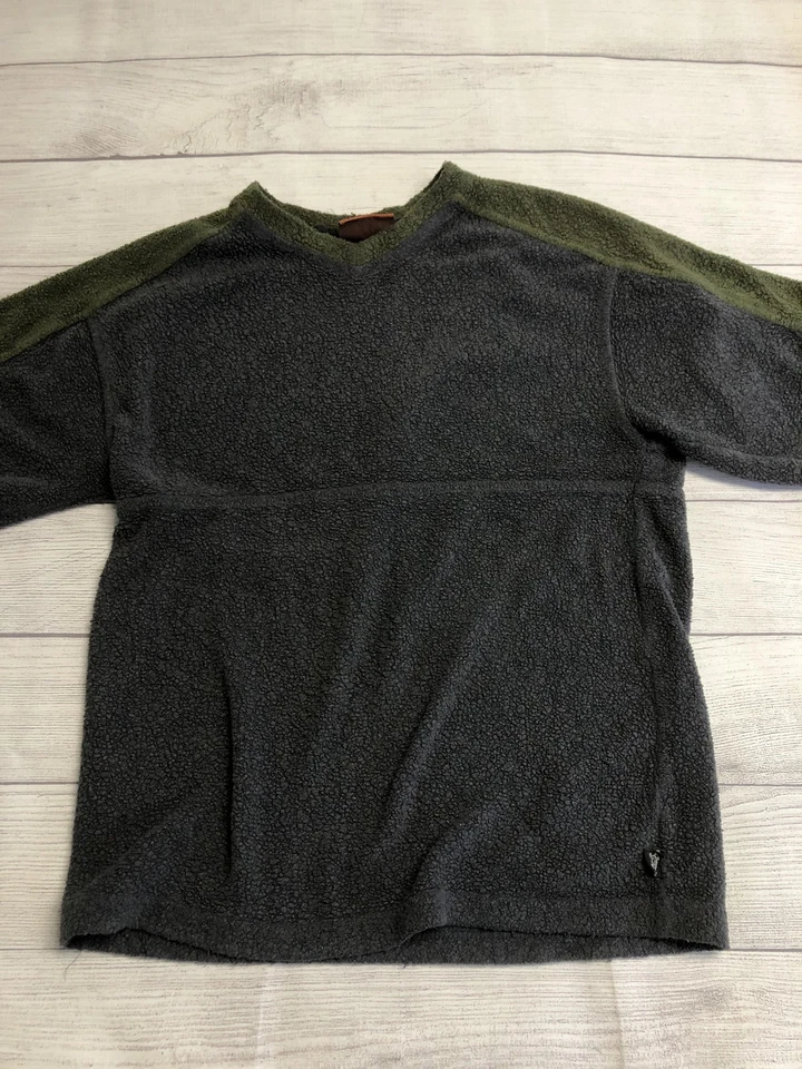 Horny Toad Sweater Mens Large Gray Green Fleece V Neck Pullover Outdoors - Image 3 of 4