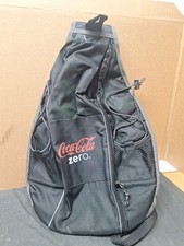 Coca Cola Zero Triangle Black Backpack, NOS, vintage 1980s single shoulder strap