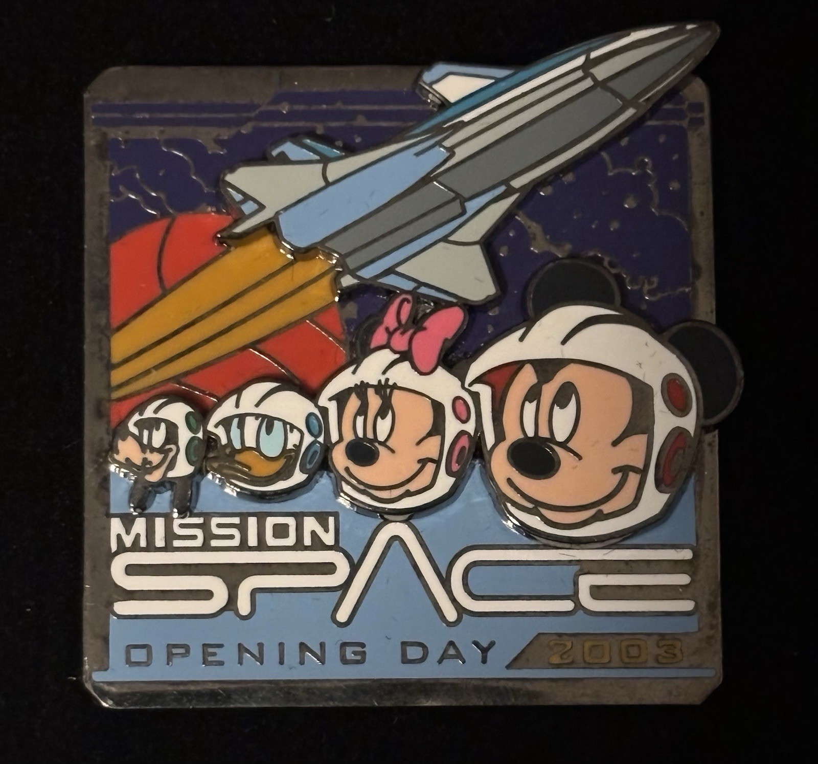 Disney Mission Space Opening Day 2003 Trading Pin Mickey Minnie Donald Goofy 