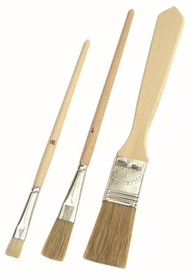 Universalpinsel Kleinpinsel Farbe BASIC Naturholzgriff helle Chinaborste 3er-Set