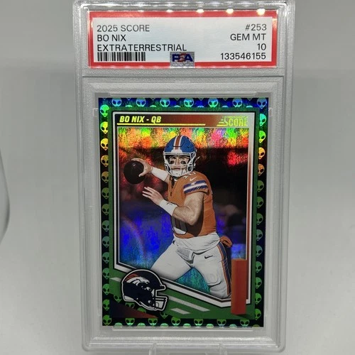 2025 Panini Score Bo Nix Extraterrestrial SSP Broncos 🔥 PSA 10 POP 1 Case Hit
