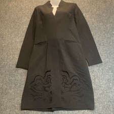 Versace Womens Size 40 EU US 8/10 M Black Overlay Floral Cut Out Jacket Dress