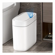 Bathroom Trash Can with Lid, 3.5 Gallon Automatic Motion Sensor Garbage Can, ...