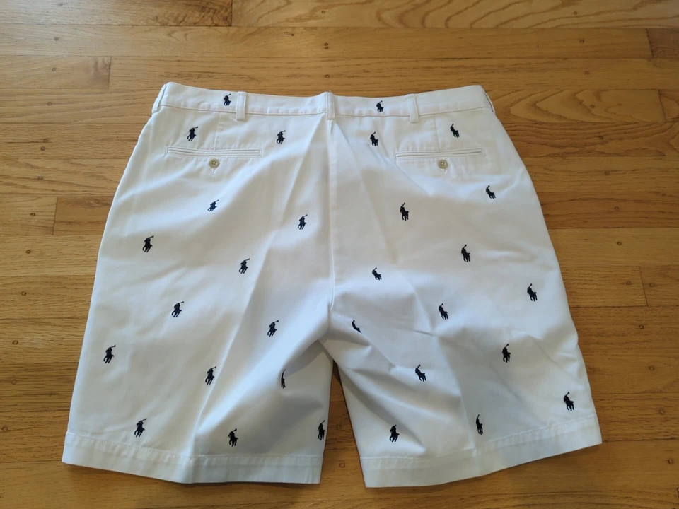 Pantalones Cortos Polo Ralph Lauren Prospect Para Hombre Talla 38 Blanco Clásico Todo Poni - M53 Foto 4 de 4