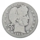 BETTER 1913-D Liberty Barber 90% Silver US Quarter *016