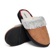 Born Faux Fur Chestnut Clog Slippers, Womens Small 5-6 