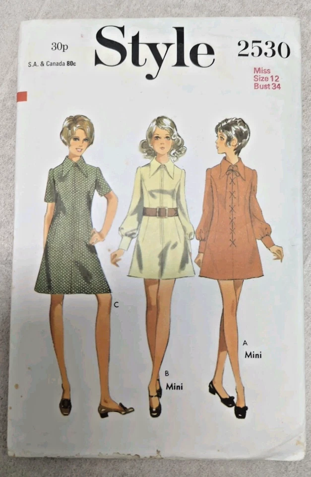 Vintage 1960s Style 2530 Dress Sewing Pattern Bust 34" / 87cm - Image 2 of 3