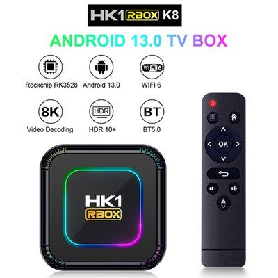 Quad Core Android 13 TV Box 4GB/64GB HK1 8K HD Wifi Media Stream Player3C