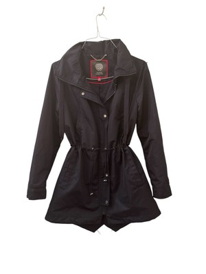 Vince Camuto Cinched Drawstring Waist Navy Blue Rain jacket Women Size Medium
