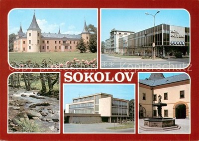 Sokolov CZ Castle Shopping Centre Modern Architecture Fountain Lot at Bachlau