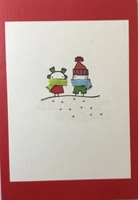 Papyrus- Christmas- LOVE- Couple Wearing Scarves- Fabric, Glitter