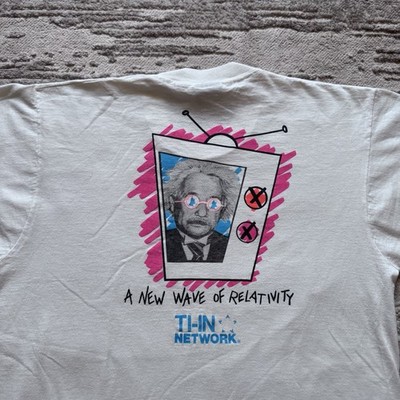 Vintage 90s Albert Einstein TI-IN Network Tee Men s Large Obscure Screen Stars