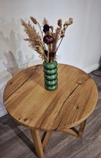 Couchtisch Beistelltisch Coffee Table Eiche massiv Rund Epoxidharz handmade