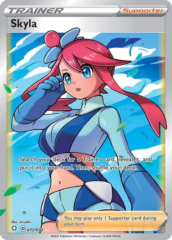 Skyla - 072/072 - Pokemon Shining Fates Sword Shield Full Art Ultra Rare Card NM