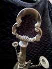 French Empire Style 3 Arm Candelabra Brass Tone Blue Column Napoleon III Revival — photo 4