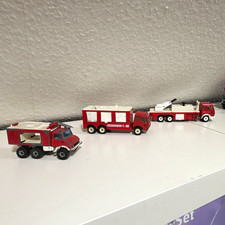 Siku, 3x Feuerwehr Modellfahrzeuge Konvolut rot/weiß „Feuerwehr 112“