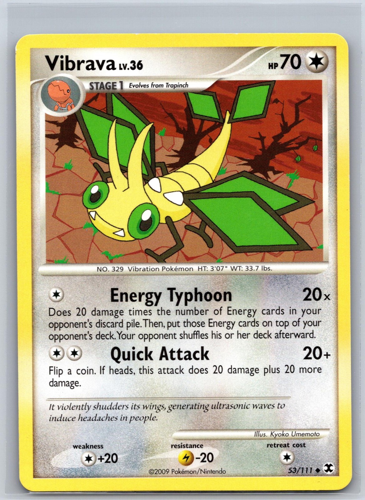 Vibrava 53/111 Uncommon Rising Rivals Pokemon NM/M 420b-53