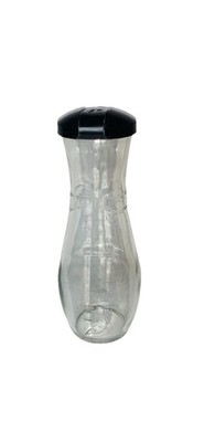 Vintage Good Seasons Salad Dressing Cruet Glass Bottle Black Flip Lid Swoosh i2