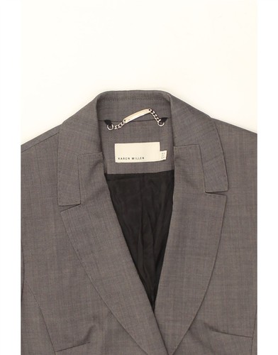 Giacca blazer donna Karen Millen 2 bottoni UK 12 grigio medio lana AF01 - Foto 3 di 3