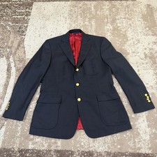 Brooks Brothers Blazer Mens 42R Gold Button Navy Blue Regent Fit Sport Coat