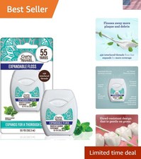Waxed Dental Floss with Peppermint for Gentle, Fresh Cleaning - 55 Yards