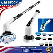 10in1 Electric Spin Scrubber Cordless Power Cleaning Brush Rechargeable Cleaner