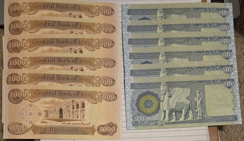 6 x 1,000 [1000] + 6 x 500 Uncirculated Iraqi Dinar! [9,000 Total!] - Auction #4