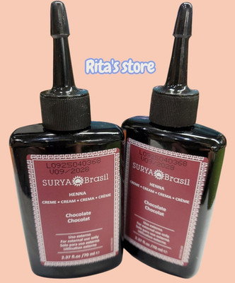 2 Surya Brasil Henna Cream Chocolate Vegan Semi-Permanent Hair Dye EXP. 09/2028