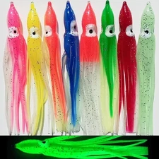 50X Octopus Squid Skirt Hoochies Bait Soft Fishing Lure Bait Fish Lure Hoochies