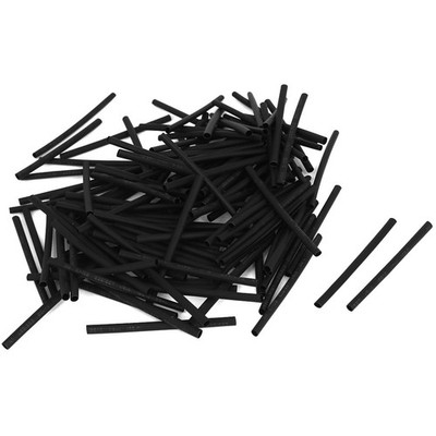 100pcs Black 2mm Dia 2:1 Heat Shrinking Pipe 60mm Pipe
