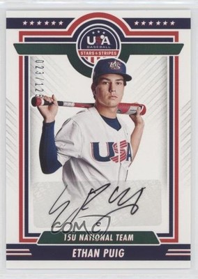 2022 Panini USA Baseball Stars & Stripes Black Ink 23/125 Ethan Puig Auto fm0