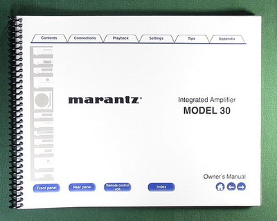 Marantz Model 30 Instruction Manual: 45 Pages & Protective Covers!