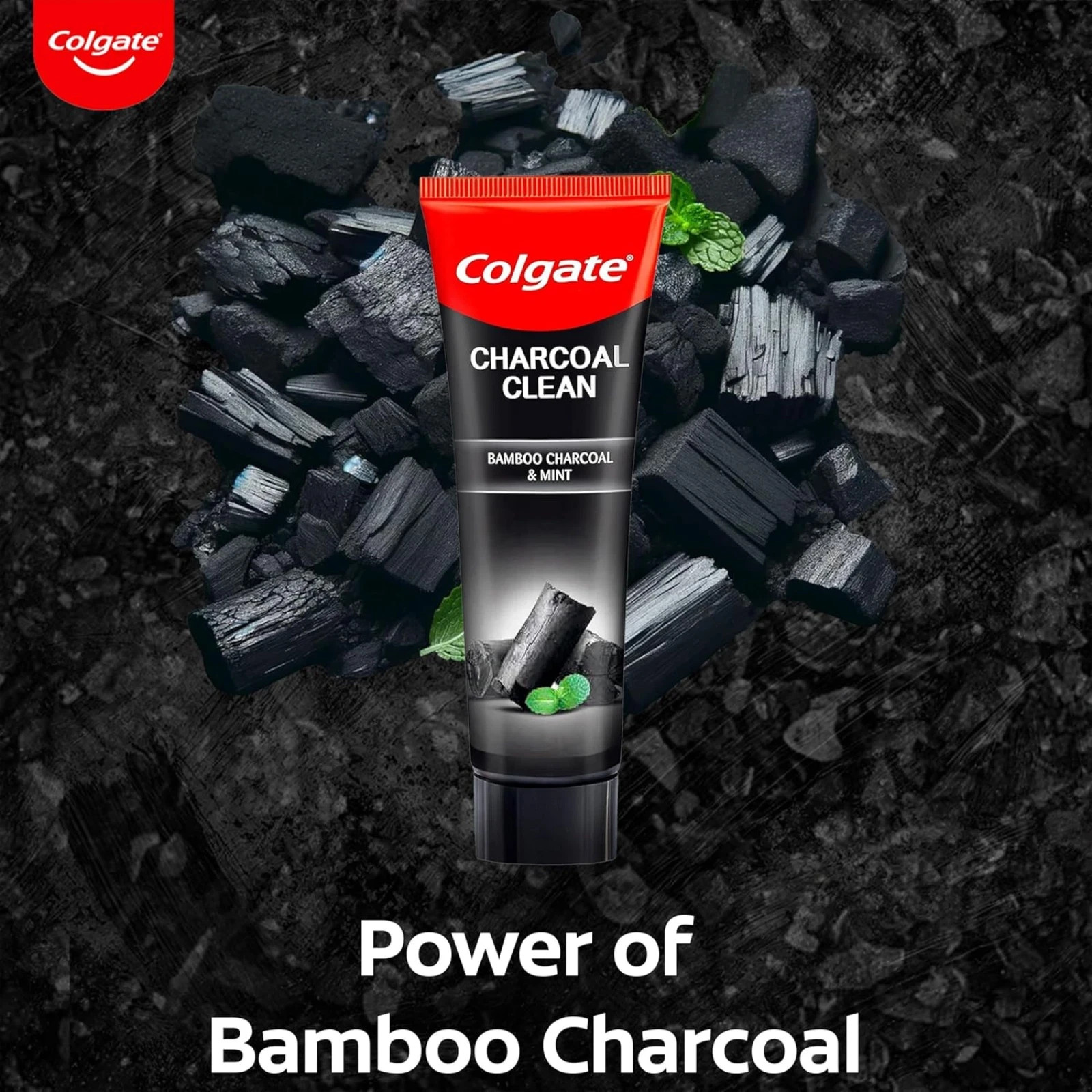 Colgate Charcoal Clean 240g (120g x 2, saver Black Gel Toothpaste Bamboo & Mint