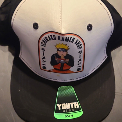 Naruto Shippuden Collection Ichiraku Ramen Shop Youth OSFM Black White Cap