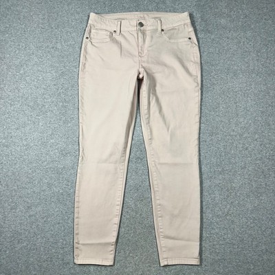 Maurices Slim Straight Ankle Chino Pants Women's Size M-S Light Pink Stretch