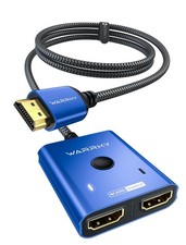 4K 60Hz HDMI Splitter Switch 2 in 1 Out, 3.3ft Fixed Braided HDMI Cable, Alu...