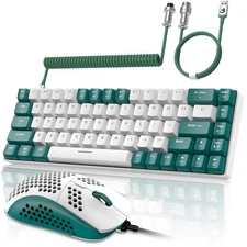 ZIYOU LANG RK-T8PR0 Wired 65% Mechanical Gaming Keyboard and Mouse Combo with...