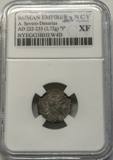 NCV .XF Denario Alejandro Severo  222-235 d.C P M TR P VIIII COS III P. Sol RARA
