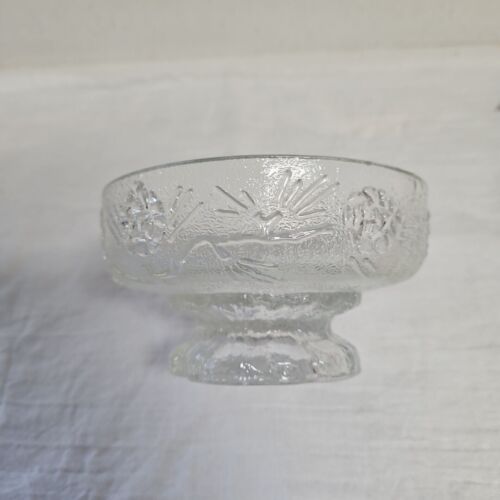 VTG Elegant Ponderosa Pine By Tiara Indiana Glass Pinecone Dessert Sundae Bowl - Picture 3 of 7
