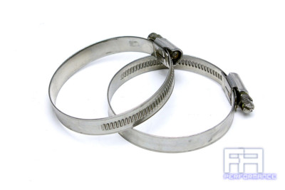 HPS Stainless Steel Embossed Hose Clamps Size 80, 2pcs Pack, 4-5/8