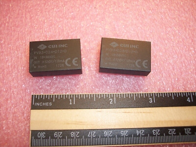 QTY (2) PVB3-D24-D12-D CUI DC-DC CONVERTER 18-36V-IN 12V-OUT 3W 125mA ROHS