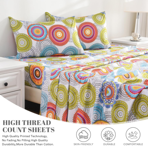 Queen Sheet Set Ultra Soft Breathable Silky Bed Sheets Deep Pocket 100% Microfib - Picture 3 of 12