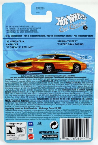 Hot Wheels 1985 Honda CR-X Cool Classics Series Yellow Card - BDR32 NRFP Blue - Picture 4 of 4