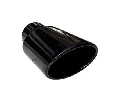 2X Salida De Escape Ovalada Negra 115X90MM 55MM Conexión Escape Deportivo - Imagen 1 de 4