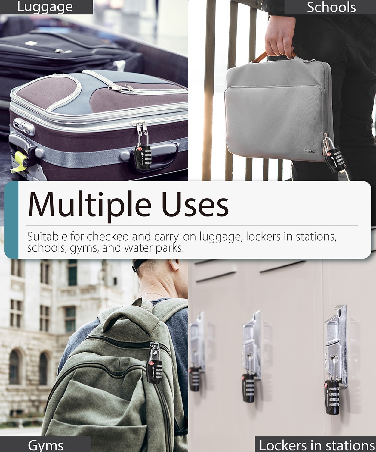 TSA Accepted 4 Digit Combination Travel Suitcase Luggage Bag Lock